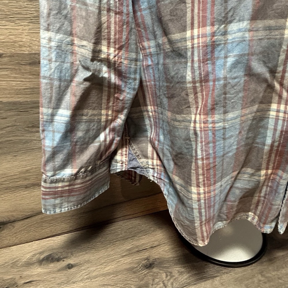 Tommy Bahama Shirt Mens XL Blue Gray Red Plaid Long Sleeve Button Up Casual Work - Picture 4 of 8